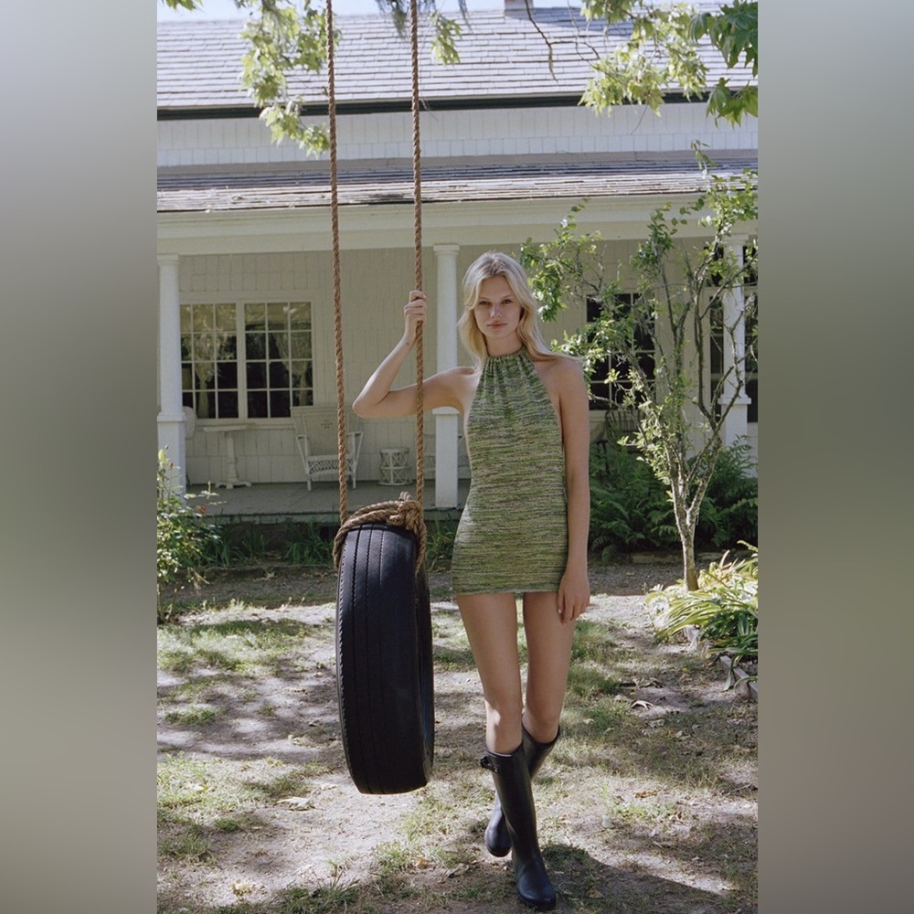 Bamba Swim Bounty mini Dress in moss green XS